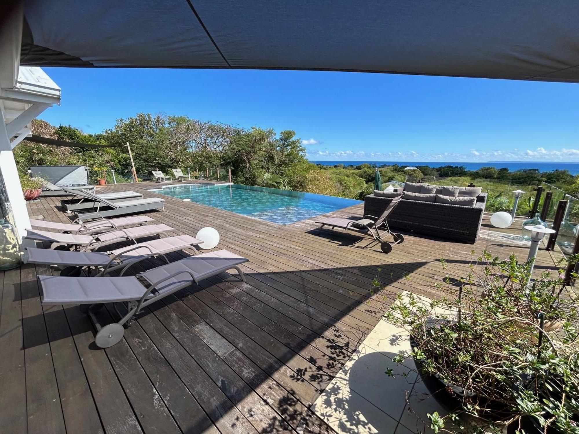 Villa Deluxe L'Hacienda Villa Vue Mer 180 Piscine Jacuzzi Proche Plage Marina Golf Pointe Des Chateaux Et Casino Jardin Clos Voyage Durable Saint-Francois  Exterior foto