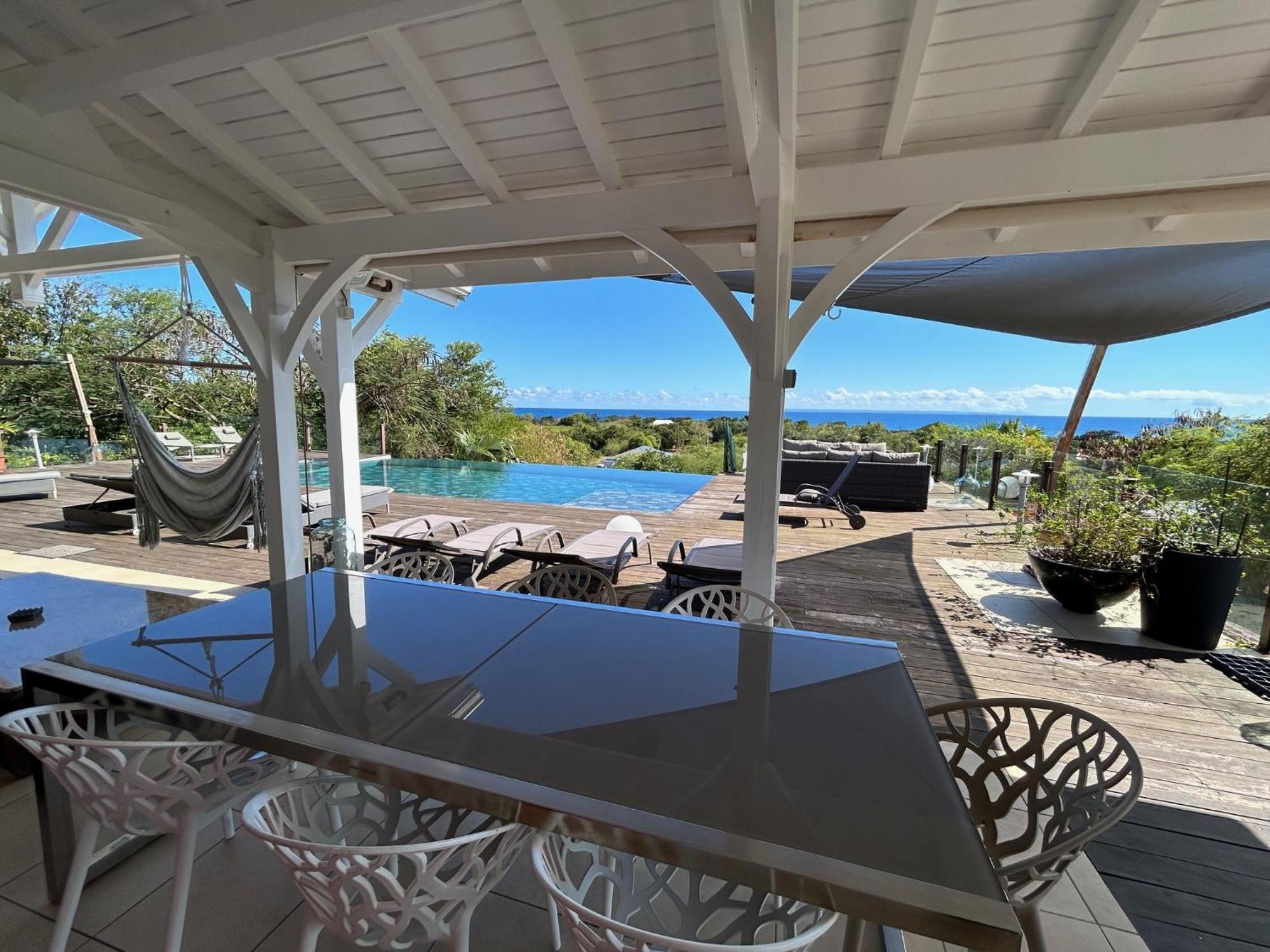 Villa Deluxe L'Hacienda Villa Vue Mer 180 Piscine Jacuzzi Proche Plage Marina Golf Pointe Des Chateaux Et Casino Jardin Clos Voyage Durable Saint-Francois  Exterior foto